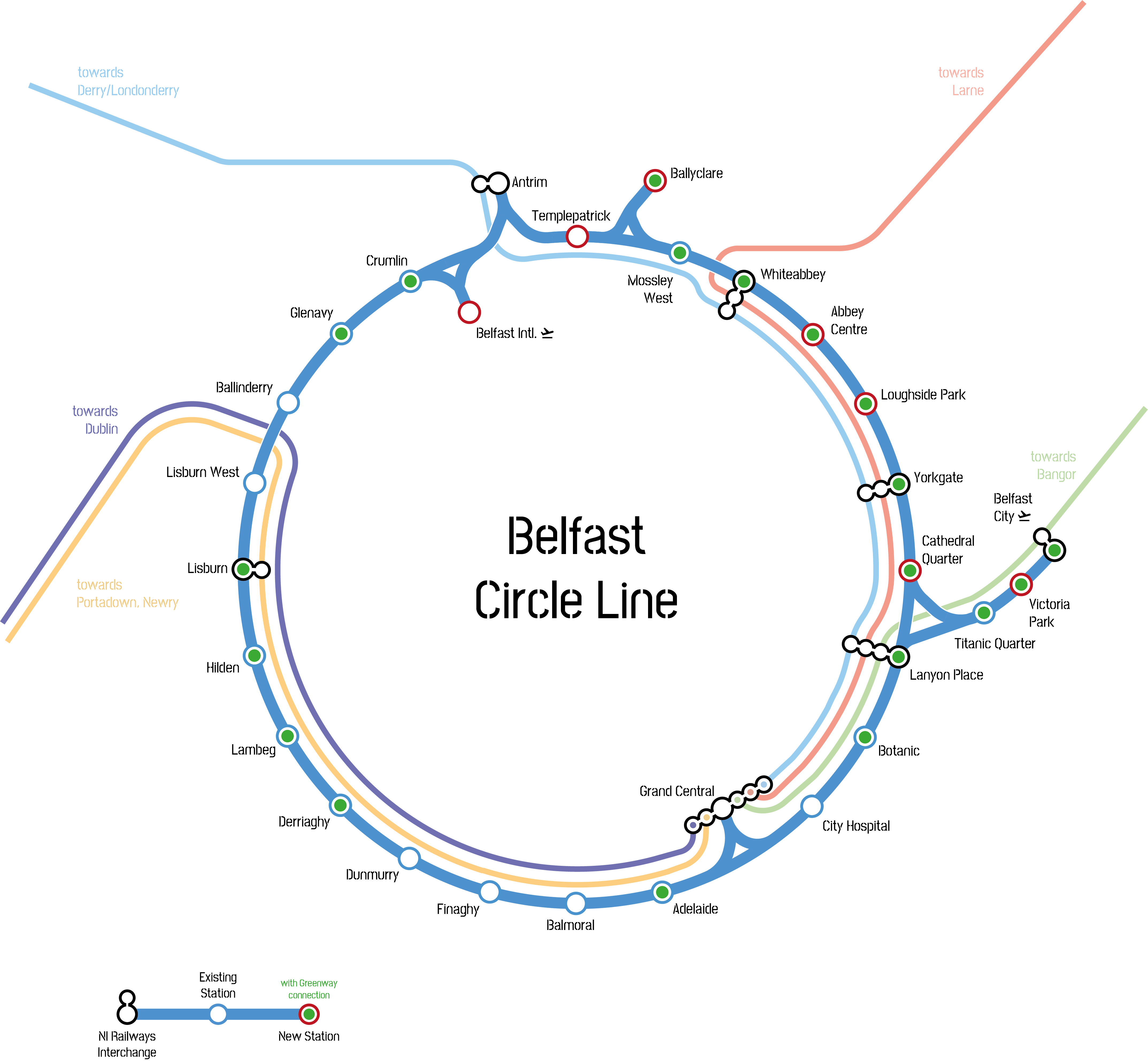 Belfast Circle Line Route Map