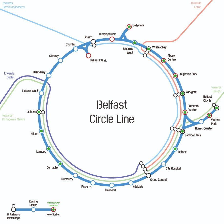 Belfast Circle Line Route Map
